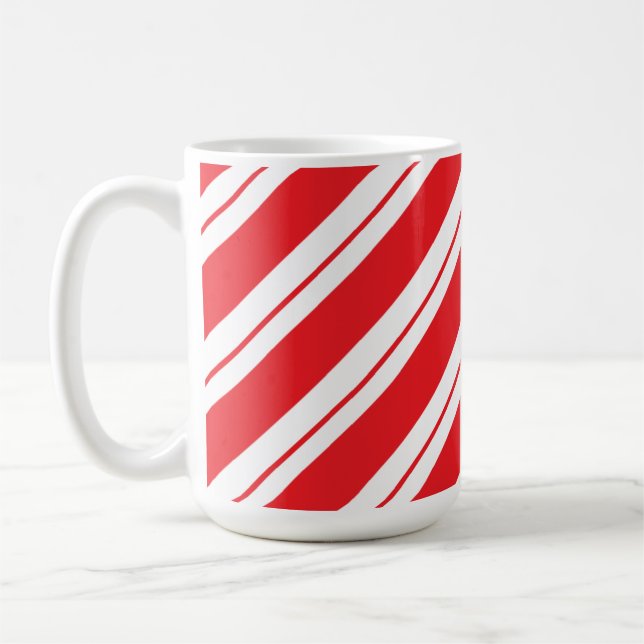 Taza De Café Christmas Peppermint Candy Stripes (Izquierda)