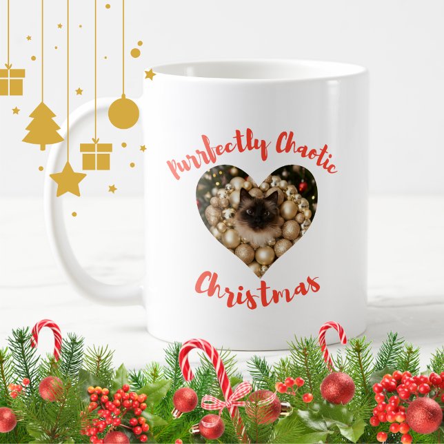 Taza De Café Christmas Personalized Cat Heart Photo Frame (Subido por el creador)
