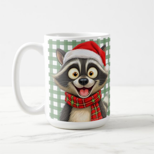 Taza De Café Christmas Raccoon (Izquierda)