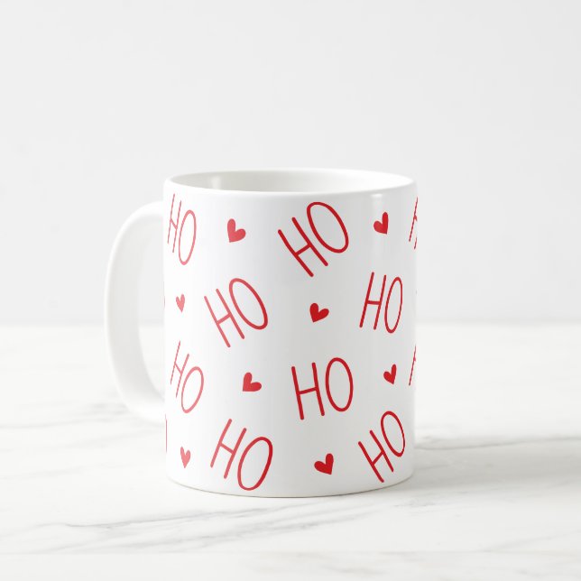 Taza De Café Christmas Red and White Coffee Mug Ho Ho Ho        (Anverso izquierdo)