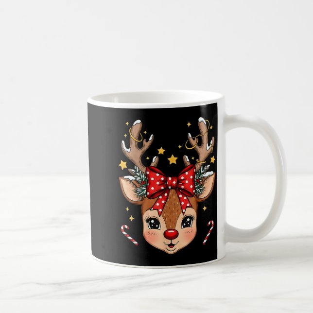 Taza De Café Christmas Reindeer Boy Girl Kid Holiday Deer Coupl (Derecha)