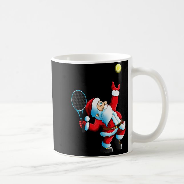 Taza De Café Christmas Santa Claus Tennis Game Tennis Racket  (Derecha)
