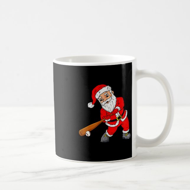 Taza De Café Christmas Santa Claus With Baseball Bat Boys Kids  (Derecha)