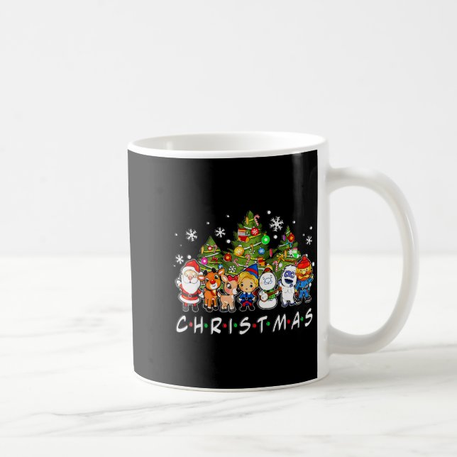 Taza De Café Christmas Santa Friends Rudolph Snowman Family Xma (Derecha)
