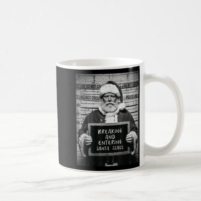Taza De Café Christmas Santa Mugshot Breaking Entering Xmas Men (Derecha)