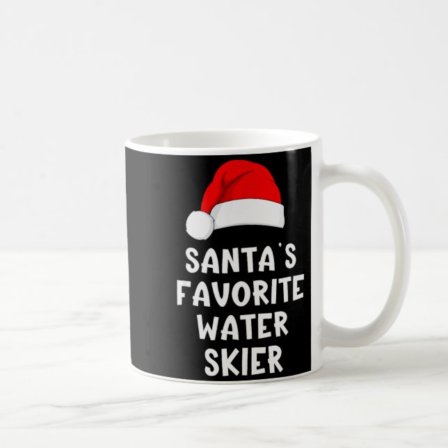 Taza De Café Christmas Santa's Favorite Water Skier Skiing Ski  (Derecha)