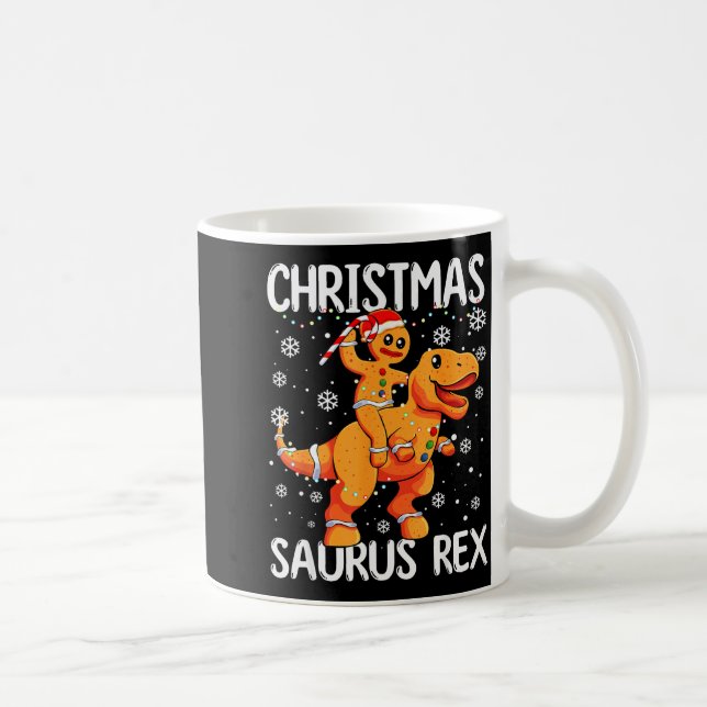 Taza De Café Christmas Saurus Rex Gingerbread Man Cookie Trex B (Derecha)