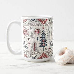 Taza De Café Christmas Scandinavian Geometric Minimalist