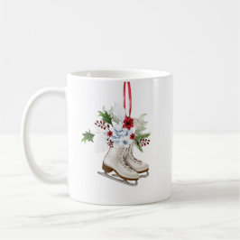 Taza De Café Christmas skating shoes with flowers and leaves