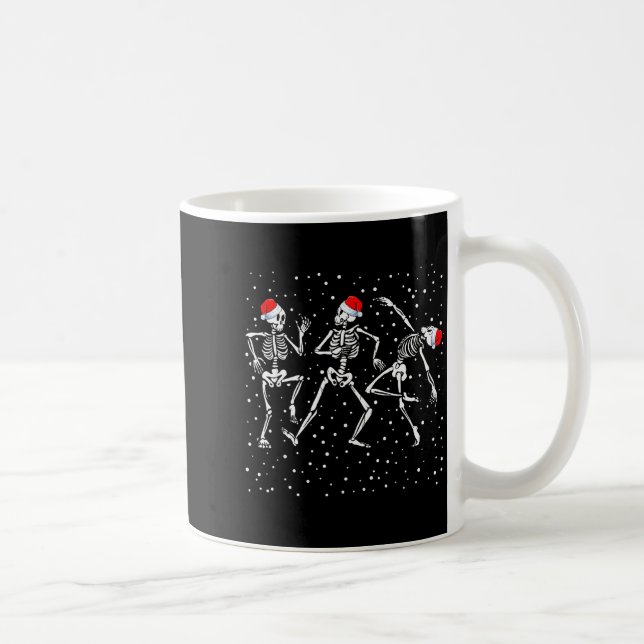 Taza De Café Christmas Skeleton Dancing Funny Xmas  (Derecha)
