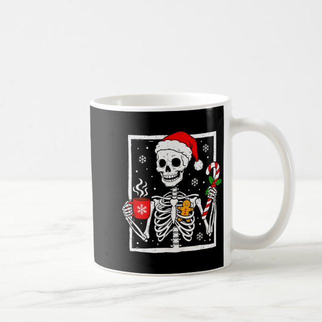 Taza De Café Christmas Skeleton Hat Santa Coffee Candy Cane Xma (Derecha)