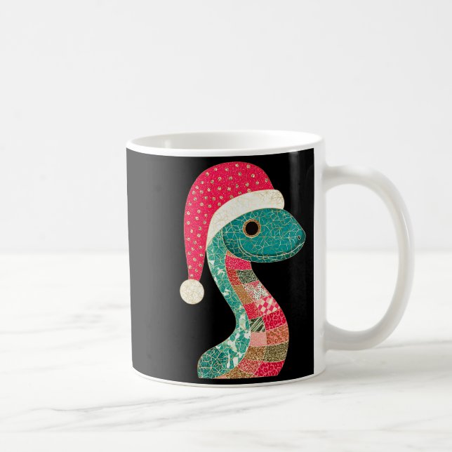 Taza De Café Christmas Snake Santa Hat Holiday Fun Premium Tri- (Derecha)