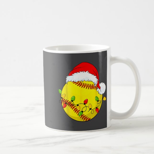 Taza De Café Christmas Softball Xmas Santa Srts Hat Mens Womens (Derecha)