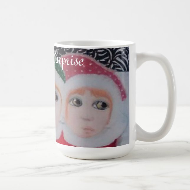 Taza De Café Christmas Surprise cute kids Mug (Derecha)