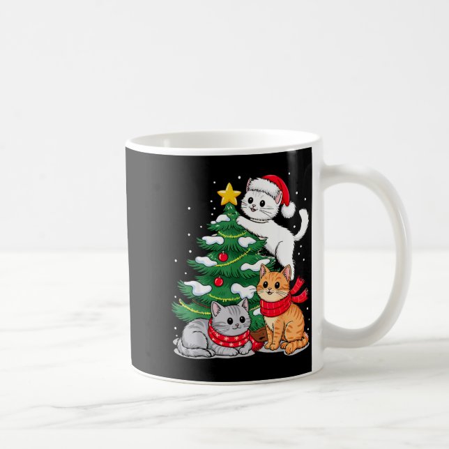 Taza De Café Christmas Tree Cats Xmas  (Derecha)