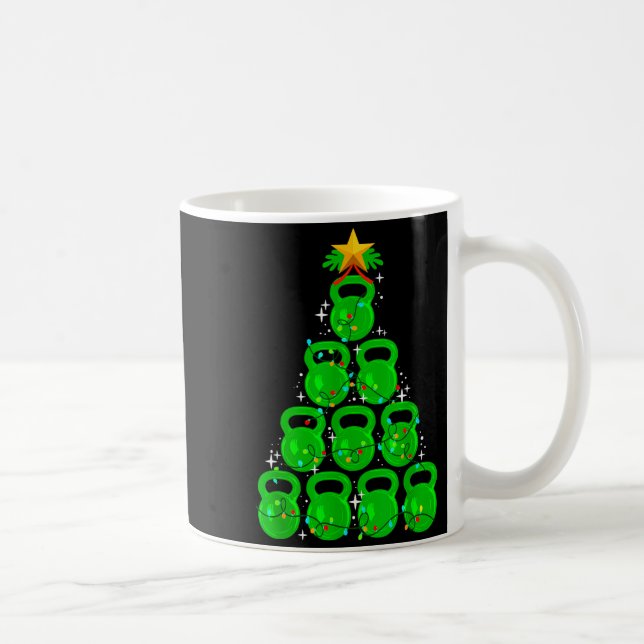 Taza De Café Christmas Tree Kettlebell Xmas Gym Workout Fitness (Derecha)