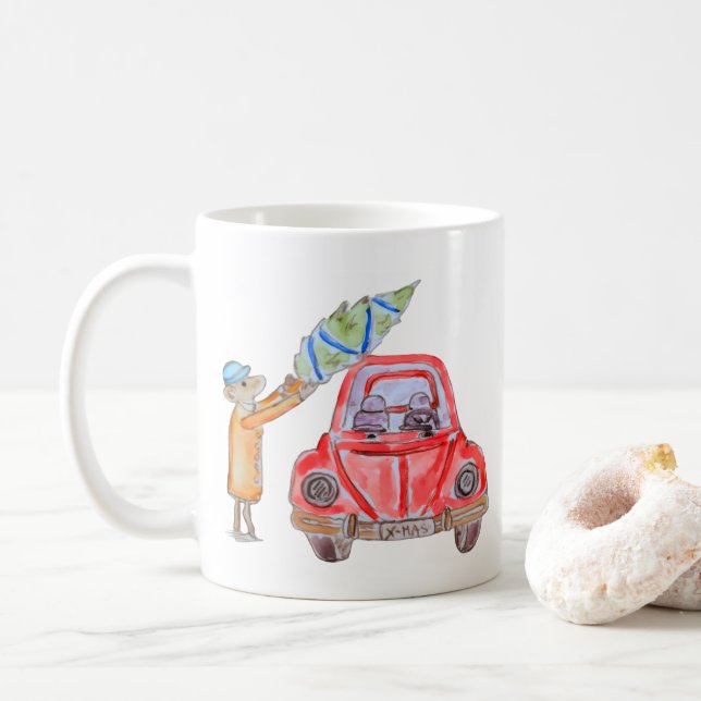 Taza De Café Christmas Tree Time! (Con donut)