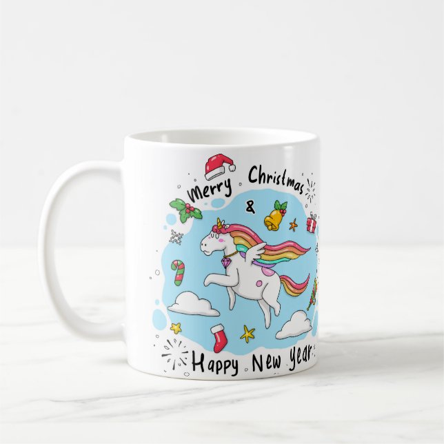 Taza De Café Christmas Unicorn (Izquierda)