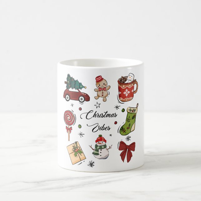 Taza De Café Christmas Vibes Holiday Sticker Pack (Centro)