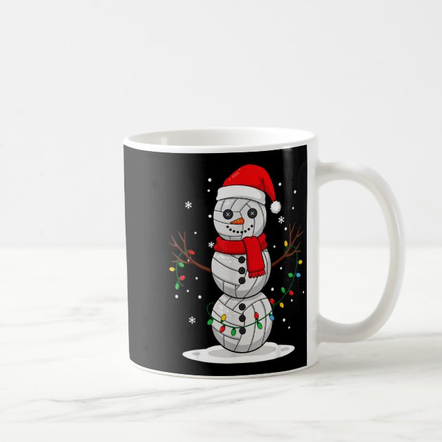 Taza De Café Christmas Volleyball Snowman Santa Hat Funny Holid (Derecha)