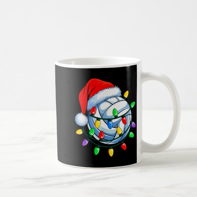 Taza De Café Christmas Volleyball Xmas Santa Srts Hat Mens Wome (Derecha)