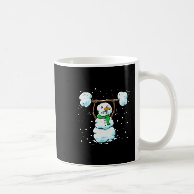 Taza De Café Christmas Weightlifting Snowman Shirt Funny Snowma (Derecha)