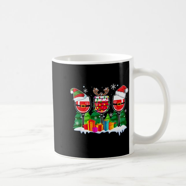 Taza De Café Christmas Wine - Funny Reindeer Santa Xmas Alcohol (Derecha)