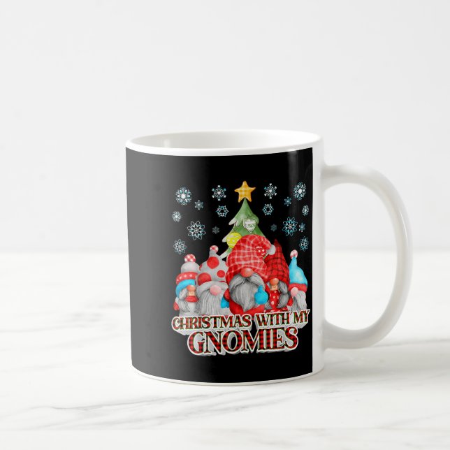 Taza De Café Christmas With My Gnomies Plaid Gnome Group Pajama (Derecha)