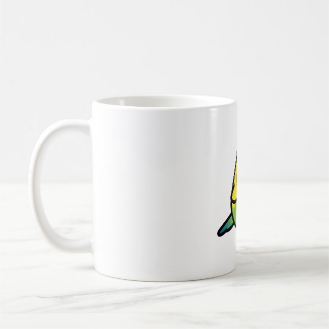 Taza De Café Chubby Green Budgie - Mujer (Izquierda)