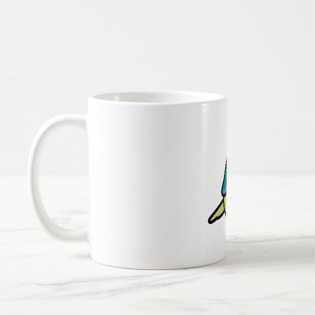 Taza De Café Chubby Green Cheek Turquoise Pineapple Conure (Izquierda)