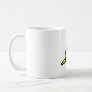 Taza De Café Chubby Pied Yellow y Green Kakariki