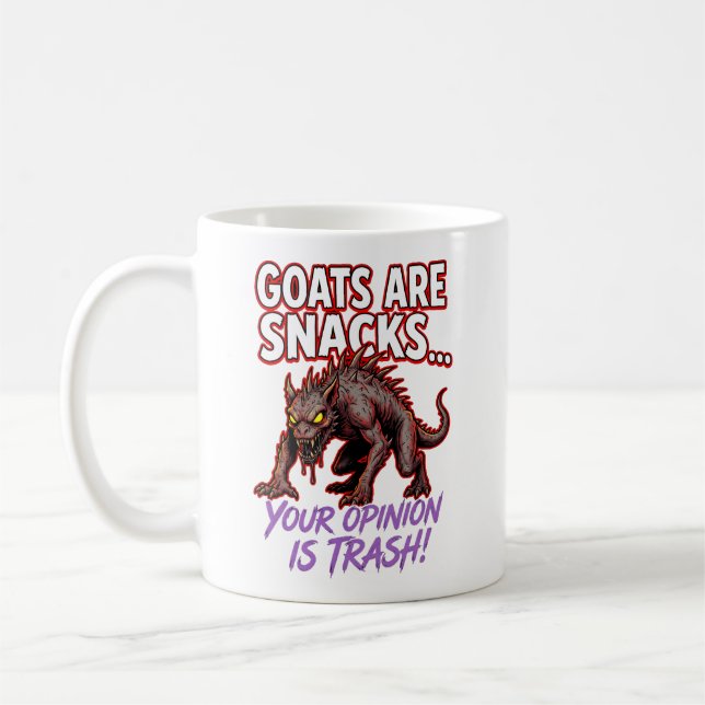 Taza De Café Chupacabra Goats Are Snacks Funny Cryptid Humor (Izquierda)