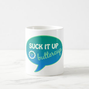 Taza De Café Chúpelo encima de ranúnculo