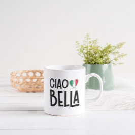 Taza De Café Ciao Bella - Corazón de la Bandera Italiana