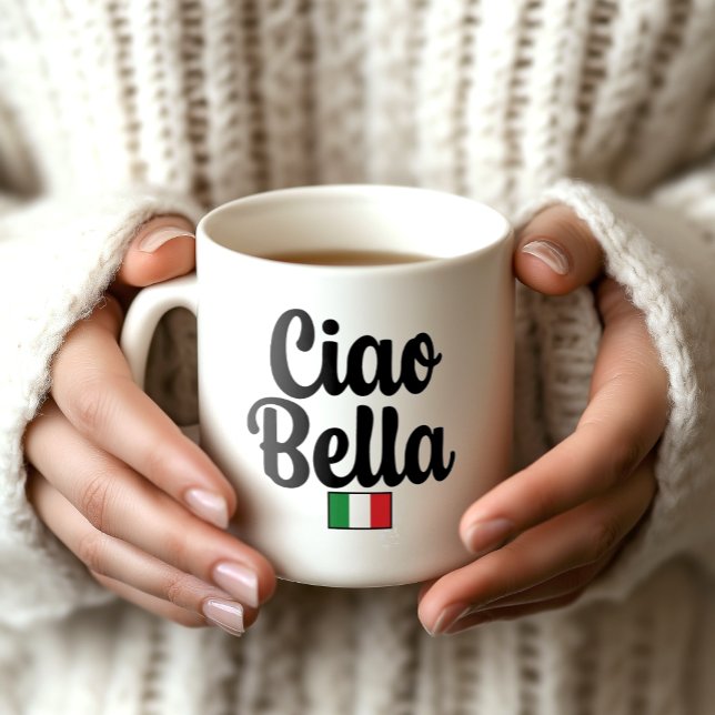 Taza De Café Ciao Bella Flag Mug - Italian Gift for Her (Ciao Bella Italian Flag Mug - Italian Gift for Her)