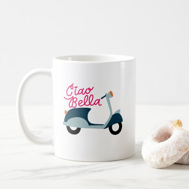 Taza De Café Ciao Bella Scooter Vespa Mug (Con donut)