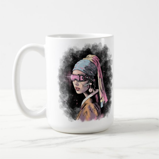 Taza De Café Ciber-Chica con un Pearl Earring (Izquierda)