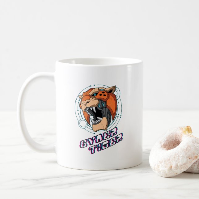 Taza De Café Ciber tigre | Mug clásico #11 (Con donut)