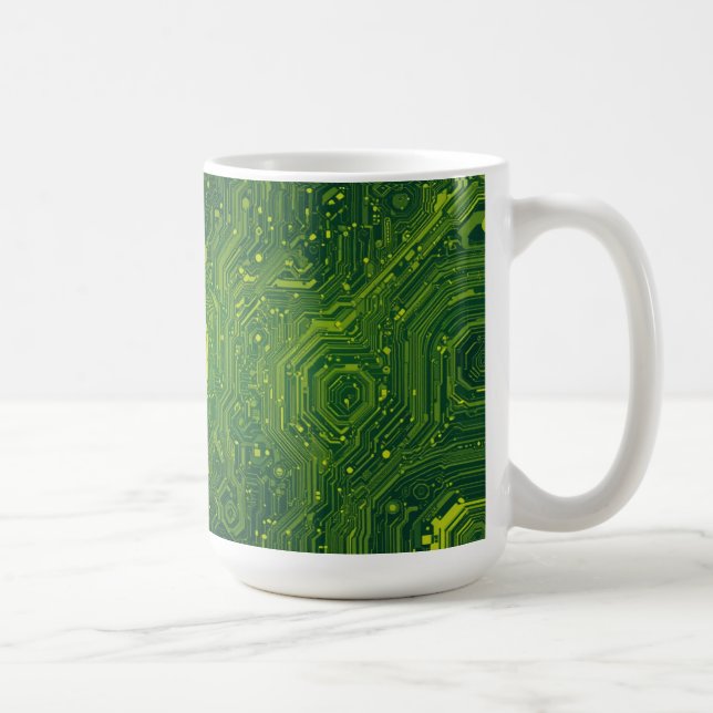 Taza De Café Cibernatura de Greenish (Derecha)