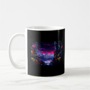 Taza De Café Ciberpunk City Waterfront