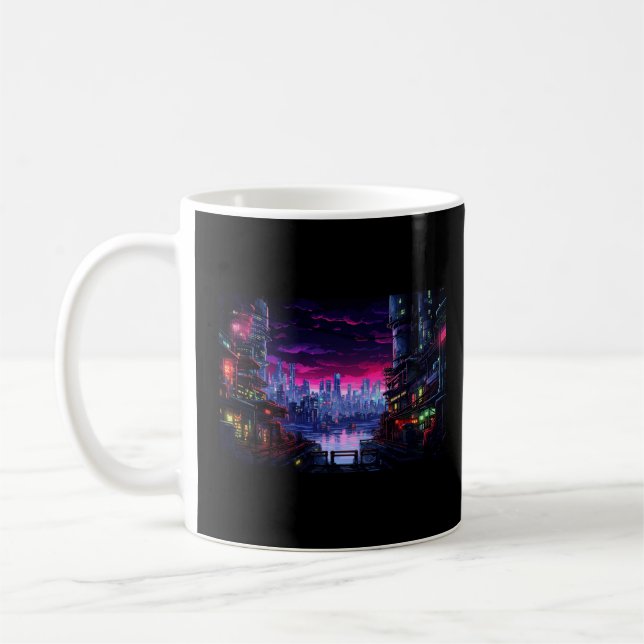 Taza De Café Ciberpunk City Waterfront (Izquierda)