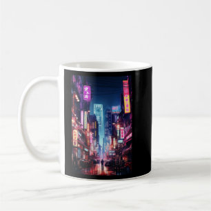 Taza De Café Ciberpunk Tokyo Street Neon Light