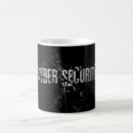 Taza De Café Ciberseguridad Guay Silver Glass Typography Modern