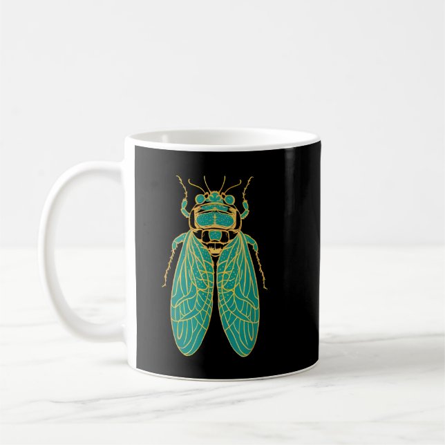 Taza De Café Cicada Insect Great Eastern Brood X Cicada (Izquierda)