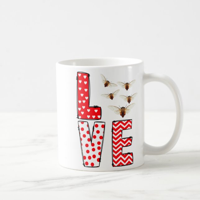 Taza De Café Cicada Valentines Day Love Valentine Cute Hearts  (Derecha)