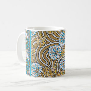 Taza De Café ciclamen azul arte nuevo flor botánica