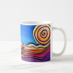 Taza De Café Ciclismo Colorido Road Original Art
