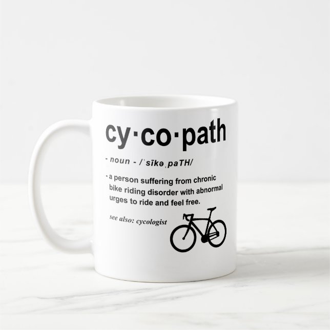 Taza De Café Ciclismo de adicto a Biker con definición divertid (Izquierda)