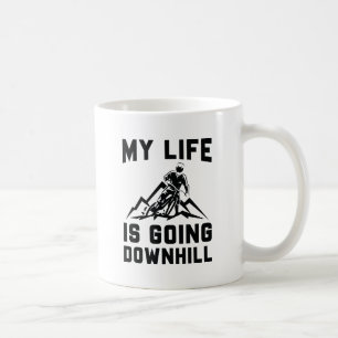 Taza De Café Ciclismo de montaña cuesta abajo
