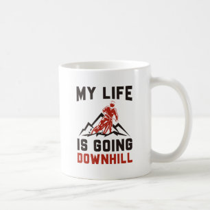 Taza De Café Ciclismo de montaña cuesta abajo